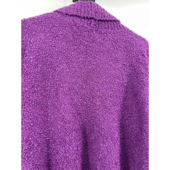 Vintage Le Chois Hong Kong Sweater Size 1X Plus Chunky Knit Barney Grape Purple - Picture 6 of 8